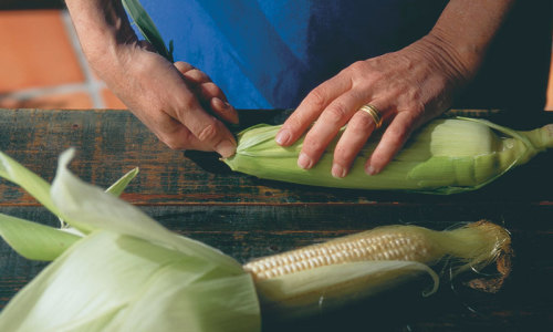 Cutting corn kernels off the cob #2