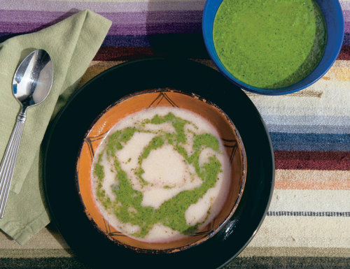 Sweet Corn Soup with Cilantro Salsa