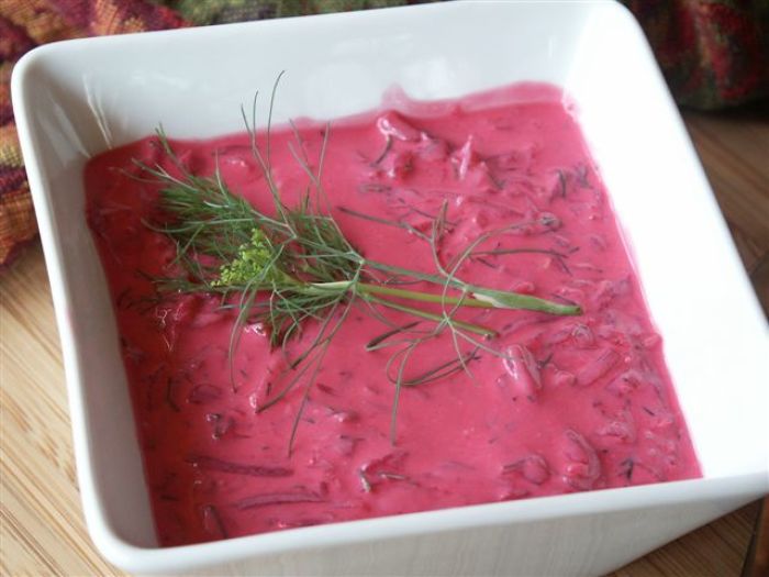 Dilled beet and buttermilk soup