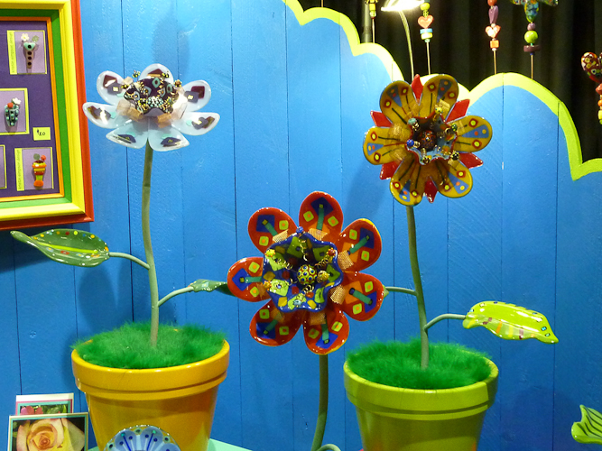 Fused glass flowers