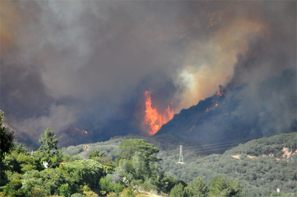 Wildfire in Santa Barbara foothills