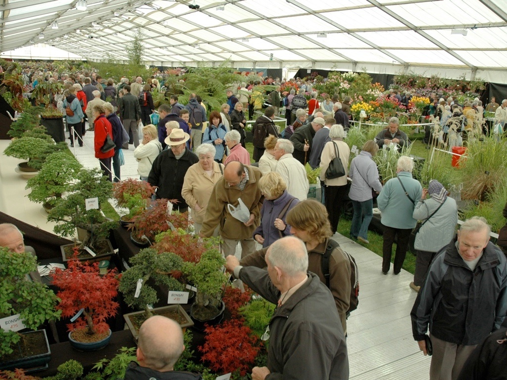 visitors visiting the garden show